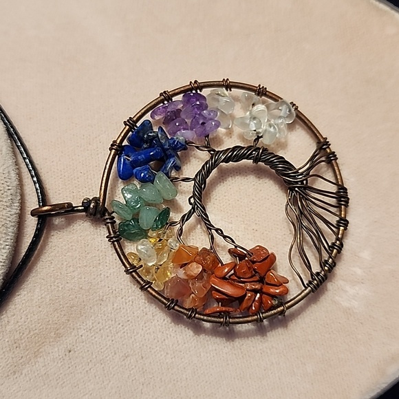 Chakra Tree of Life Pendant  handmade - Picture 3 of 9